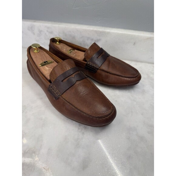 Born Distressed Two Tone Brown Slip On Driving Penny Loafer Men’s Size 11 M - Picture 6 of 16